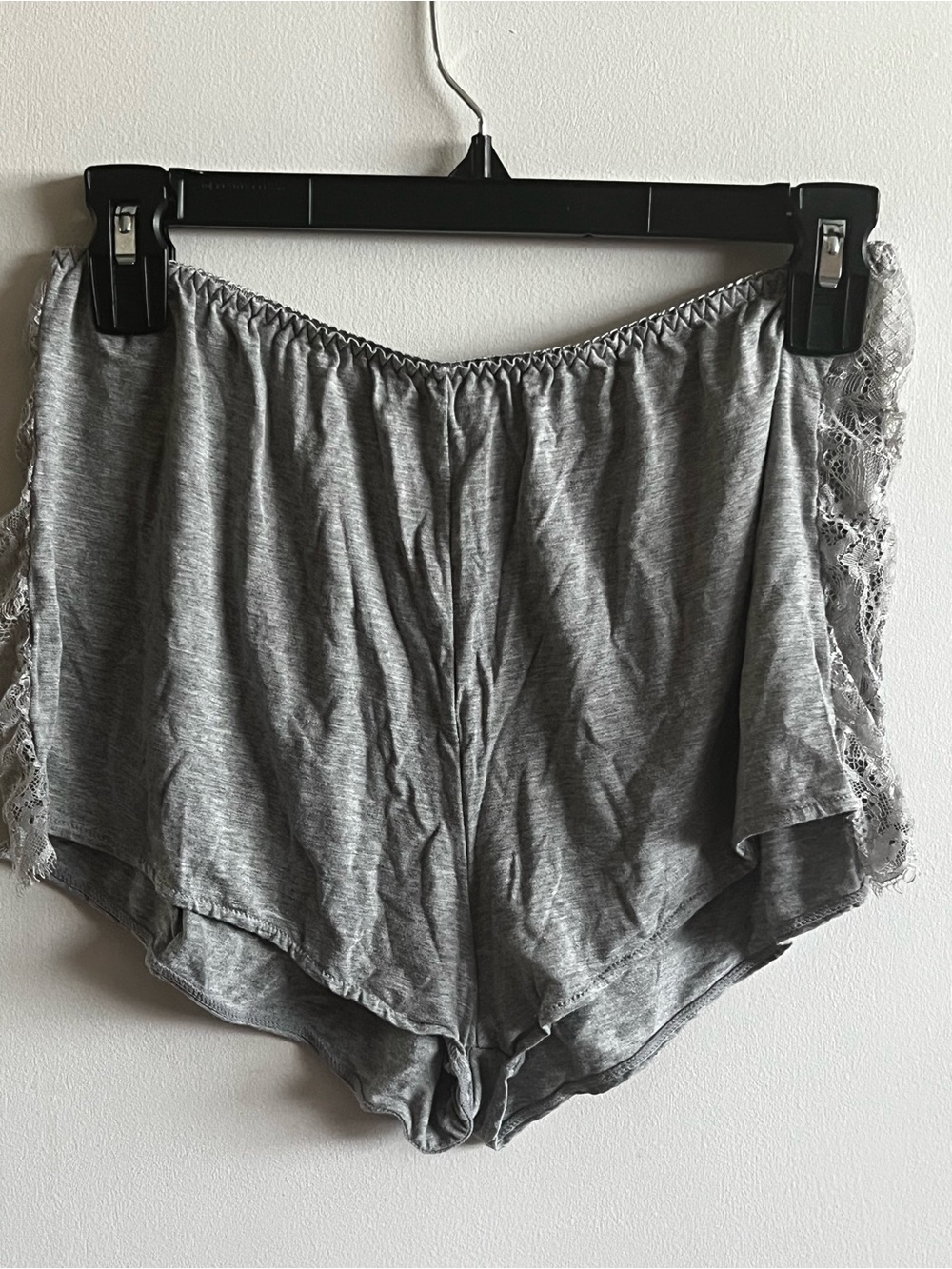 Women's Gray Lace-Trim Sleep Shorts - Comfortable Nightwear